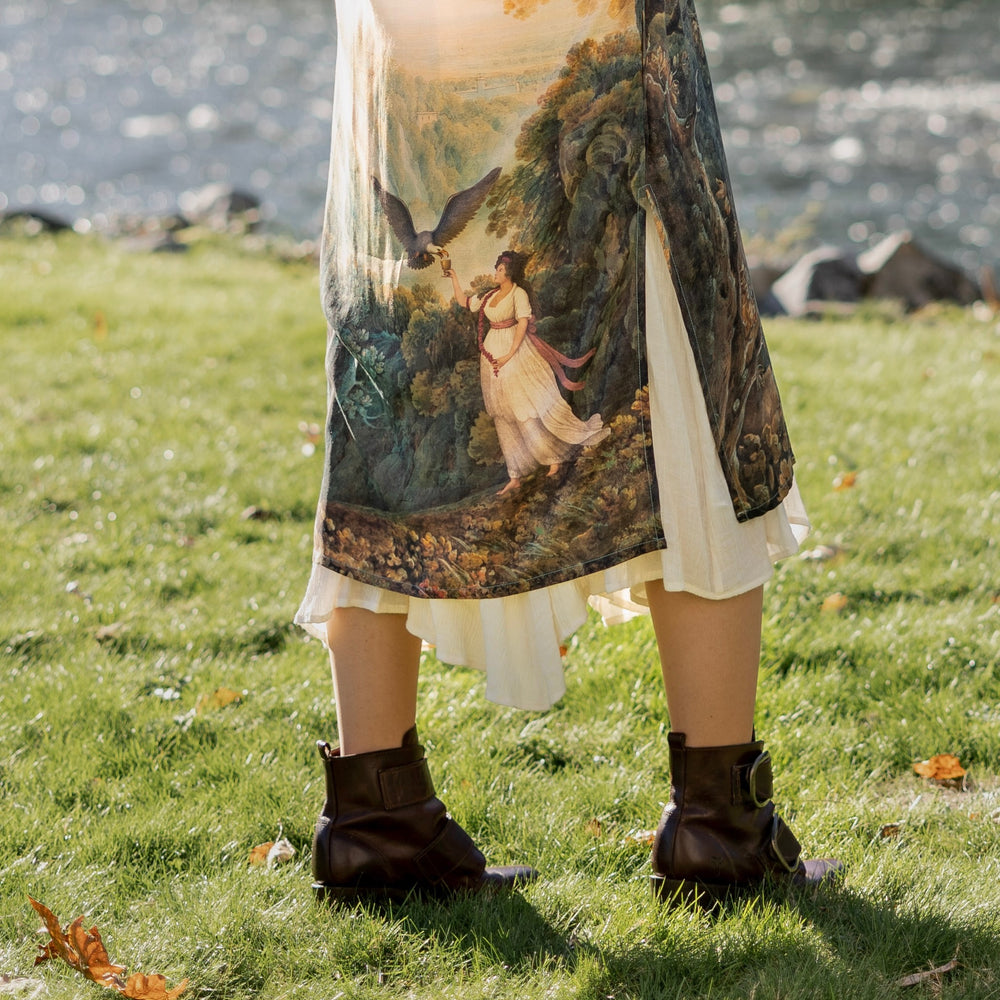
                  
                    Romantic kimono featuring 18th-century Tivoli waterfalls and Lady Liberty art in a soft, painterly palette celebrating strength and self-love – Market of Stars.
                  
                