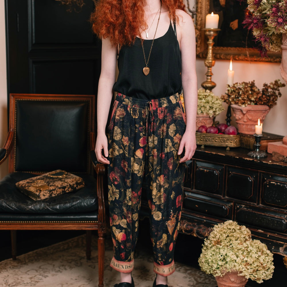 
                  
                    Model wearing a lightweight drapey viscose crepe pant that moves like poetry in motion. Relaxed, romantic and ready for adventure - Market of Stars
                  
                