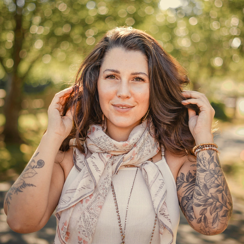 Scarf featuring a patchwork design inspired by a 200-year-old handwritten puzzle purse love letter with romantic poetry and vintage charm – Market of Stars