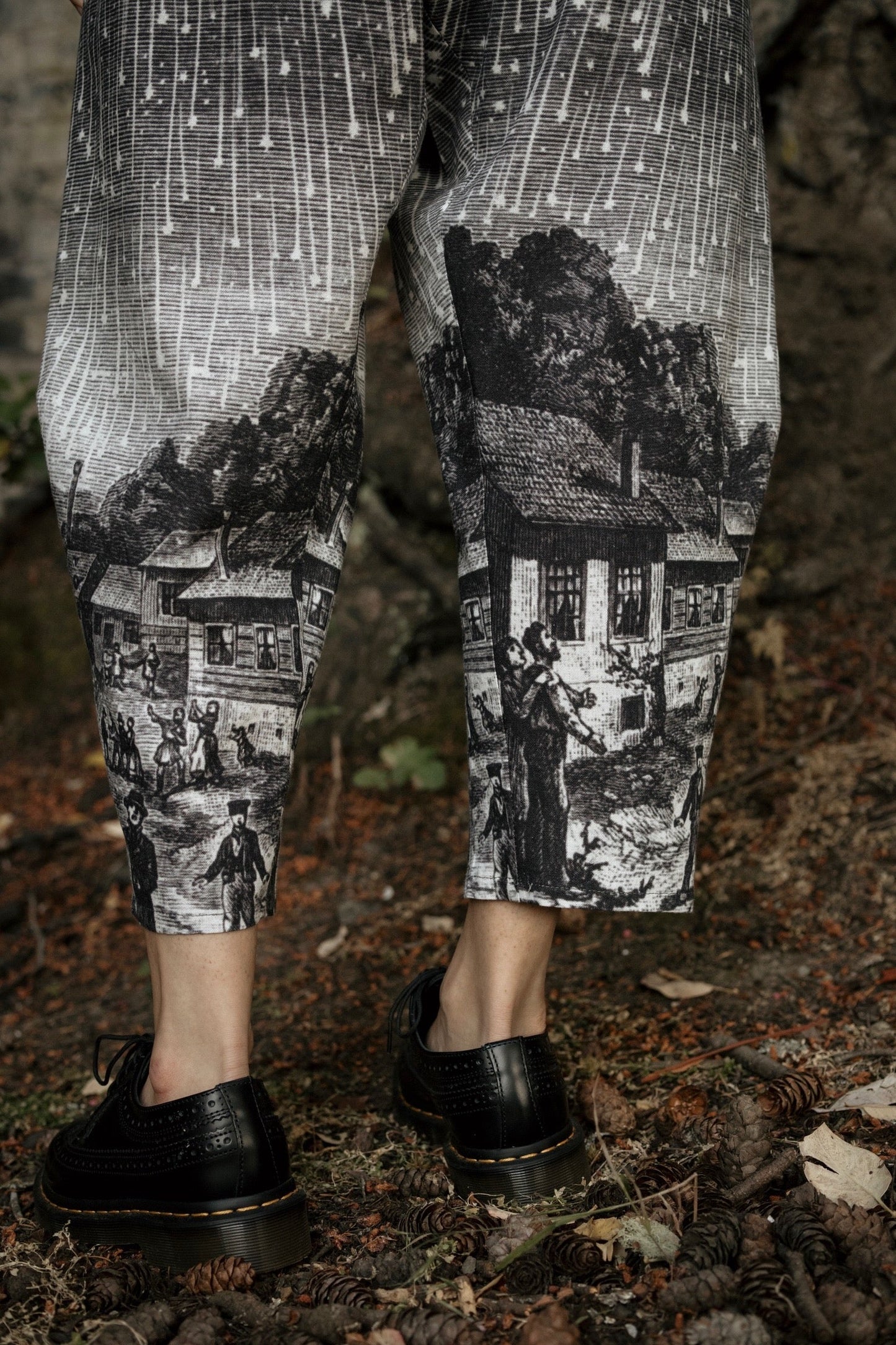 Model wearing Peace, Wine & Sunshine Bohéme Slip Dress featuring botanical collages and playful peace, wine and sunshine lettering on the hem – Market of Stars.