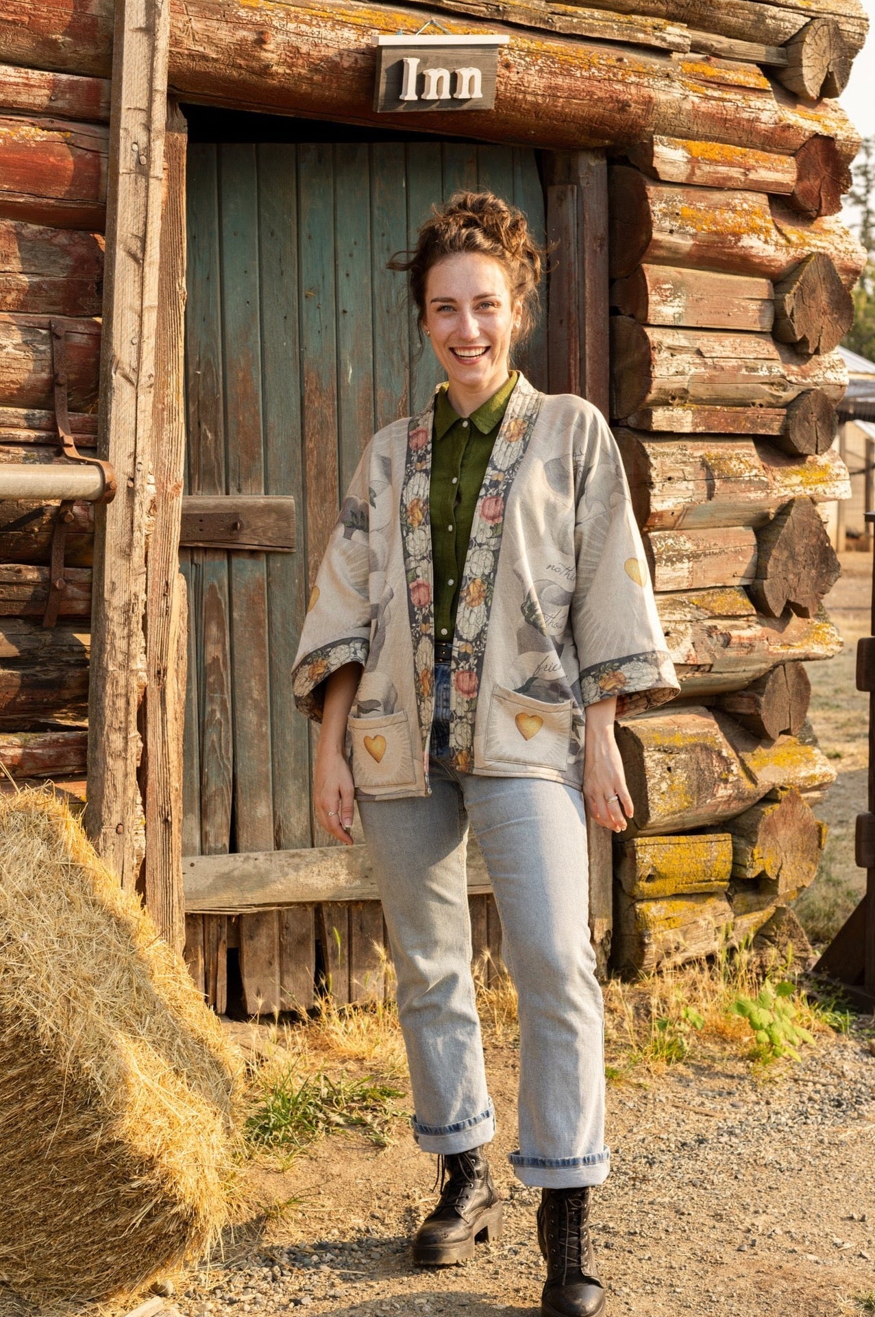 A cozy cardigan lined in fleece featuring Victorian collage artwork and the phrase “Life is nothing without friendship” – Market of Stars