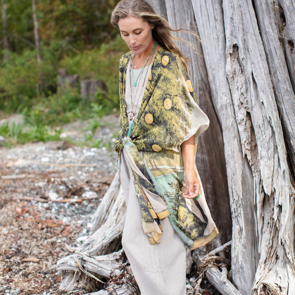
                  
                    Model wearing Tree of Life Starduster celebrating growth renewal and timeless beauty – Market of Stars
                  
                