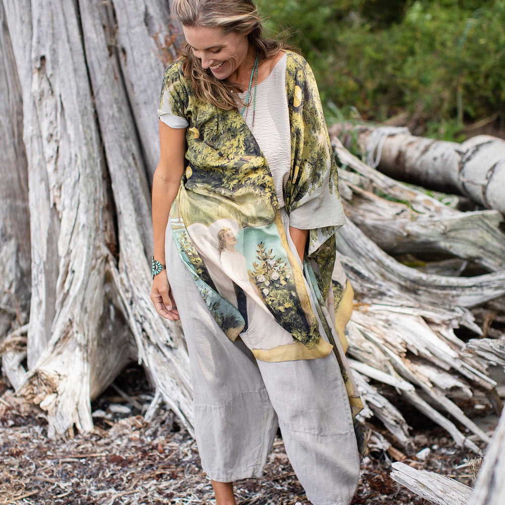 
                  
                    Model wearing Tree of Life Starduster celebrating growth renewal and timeless beauty – Market of Stars
                  
                