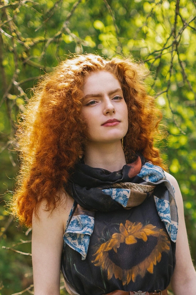 
                  
                    Wild Beauty Scarf with lush antique painterly florals birds and peacock – Market of Stars
                  
                
